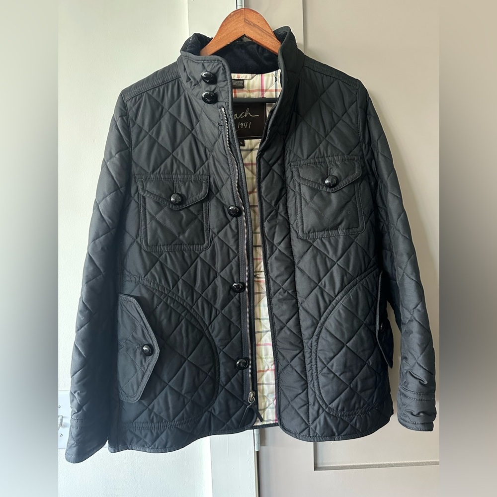 Coach Black Quilted Coat